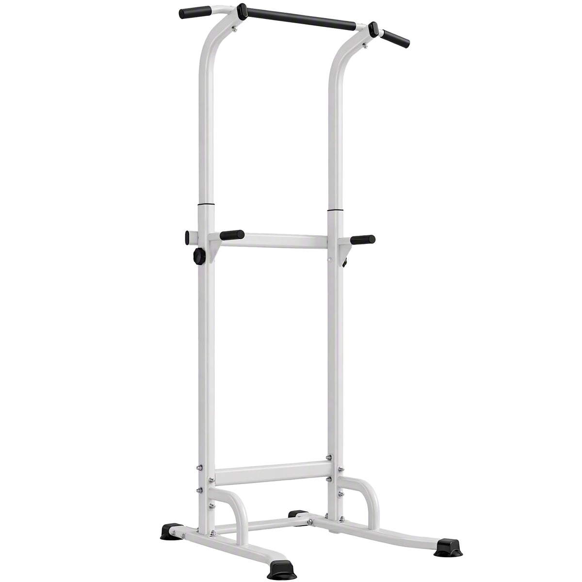Height-adjustable power tower 176.5-227 cm, multifunctional dip station with steel frame, 120 kg load capacity