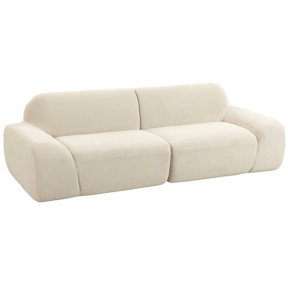 3-seater sofa, rounded and frameless, with a generous seating area, thickly upholstered, no assembly required