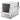 Cat litter box, stainless steel, XL interior, with scoop, light gray