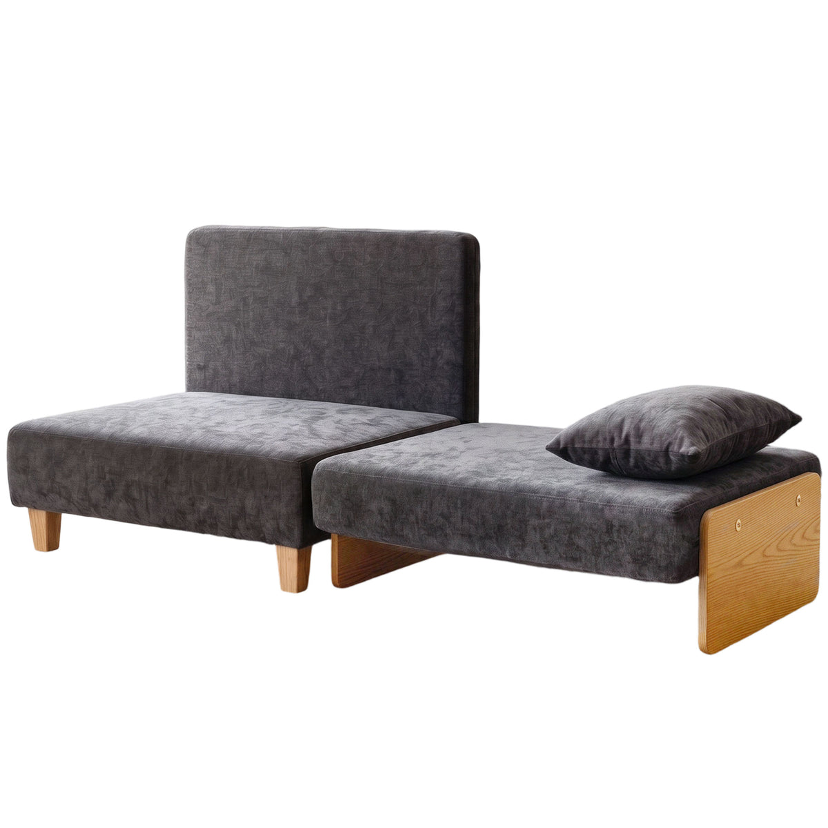 2-in-1 convertible armchair with bed function, sleeper sofa with 2 washable cushions, side pockets for living