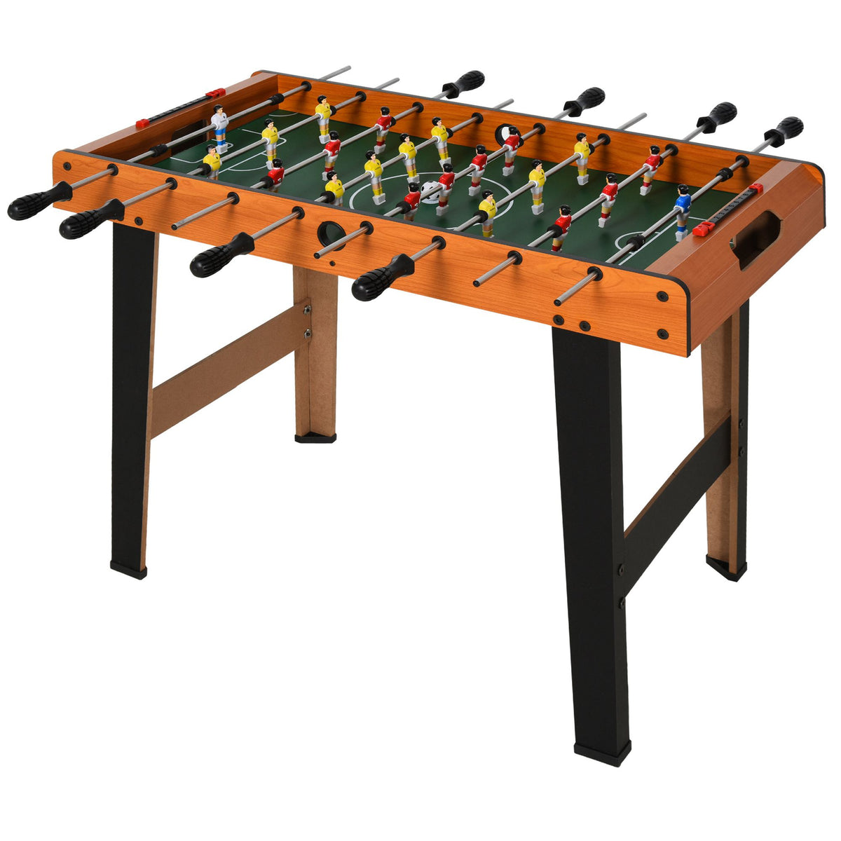 Foosball table with stainless steel rods, for teenagers and adults, 84.5x40x61.2 cm, black
