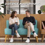 Retro design 2-seater sofa, wooden legs, 117 cm x 56.5 cm x 77 cm, green (6)