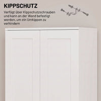 Pantry cabinet 175 cm with storage space, kitchen cabinet with soft-close doors and adjustable shelves, white (7)