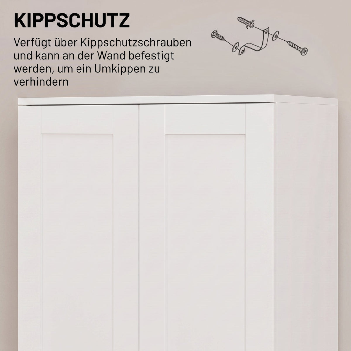 Pantry cabinet 175 cm with storage space, kitchen cabinet with soft-close doors and adjustable shelves, white (7)