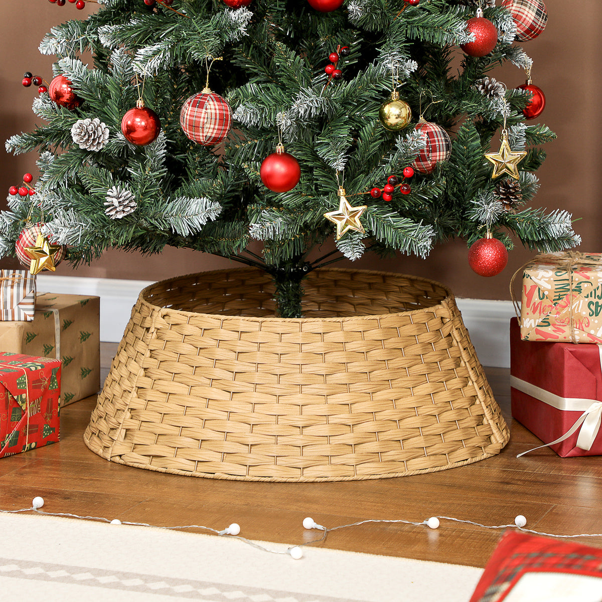 Christmas tree skirt, Ø 68cm plastic Christmas tree collar, for Christmas tree stand, Christmas tree stand cover (2)