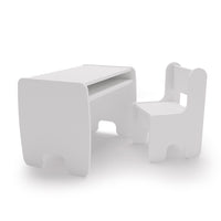Children's table + chair set - white