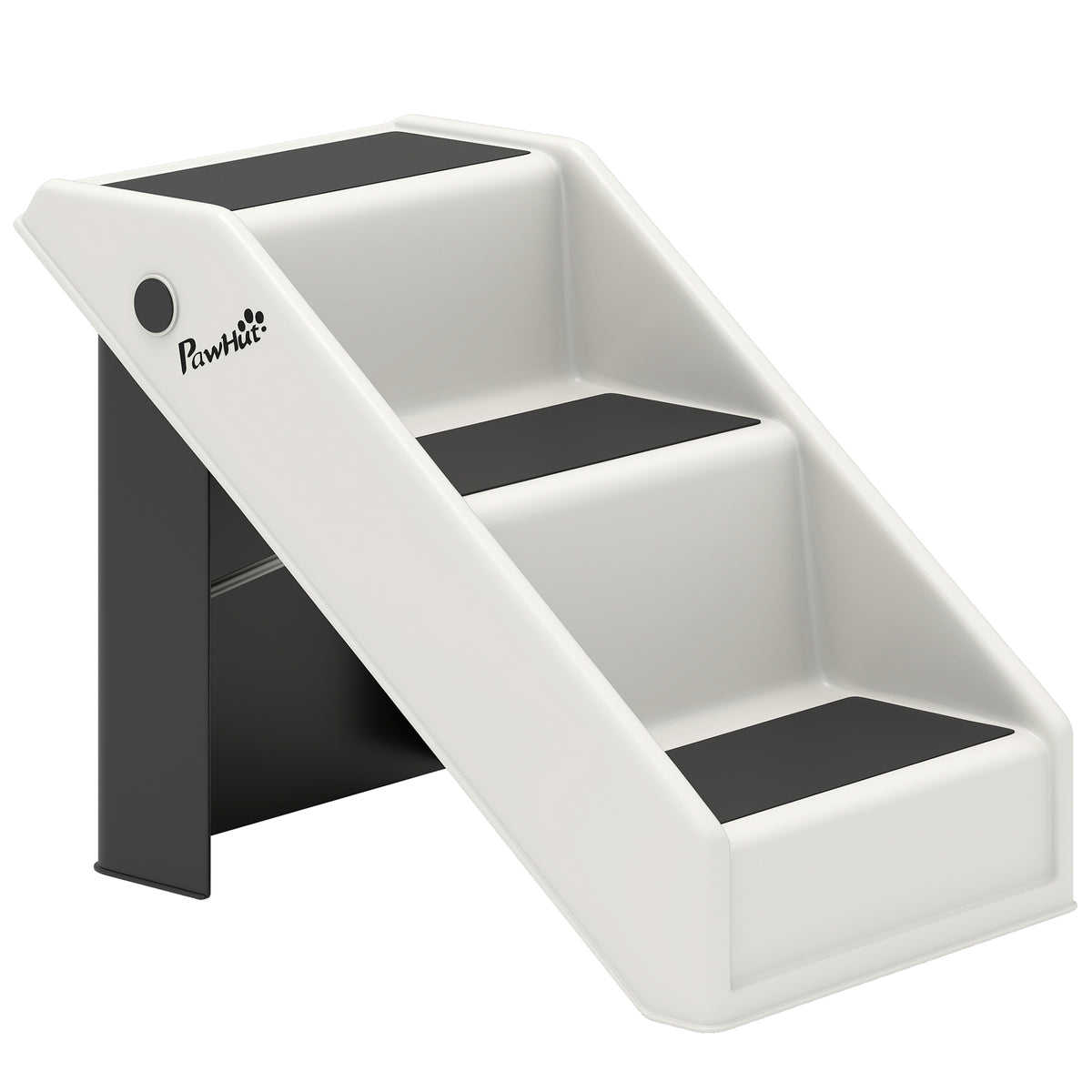 Dog stairs 3 steps 36.5 cm high pet stairs for small dogs foldable for bed, sofa, couch car cream white