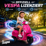 Electric children's motorcycle, Vespa, 3 km/h, 3-6 years, music, light & radio, pink (4)