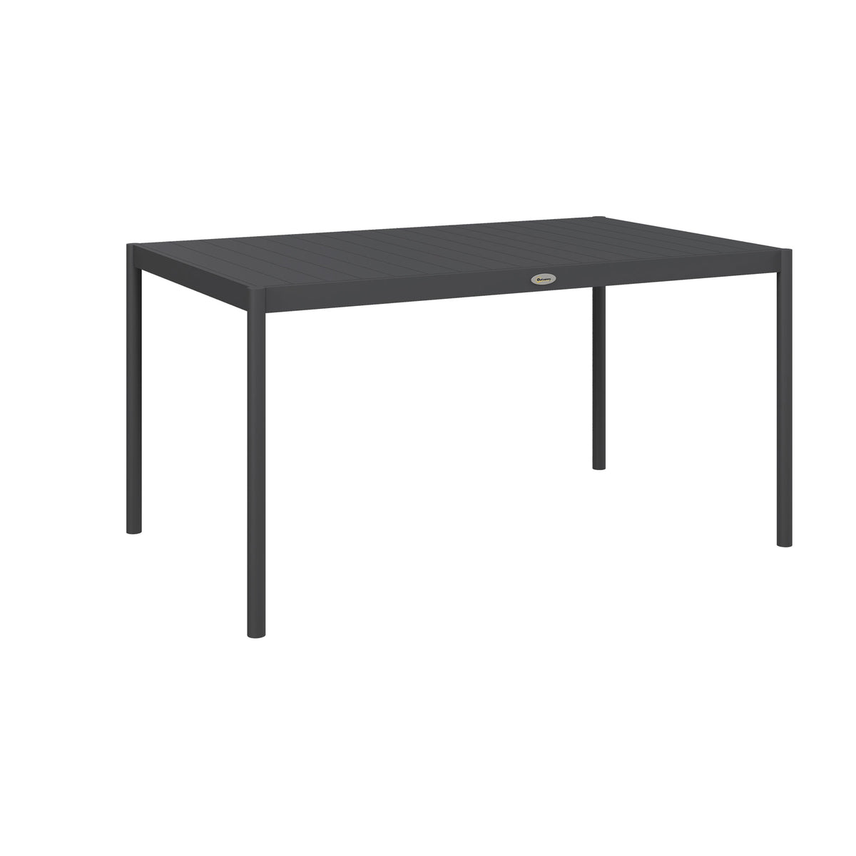 Garden table, outdoor table, weather-resistant, aluminum, 145 x 90 x 74 cm, dark gray