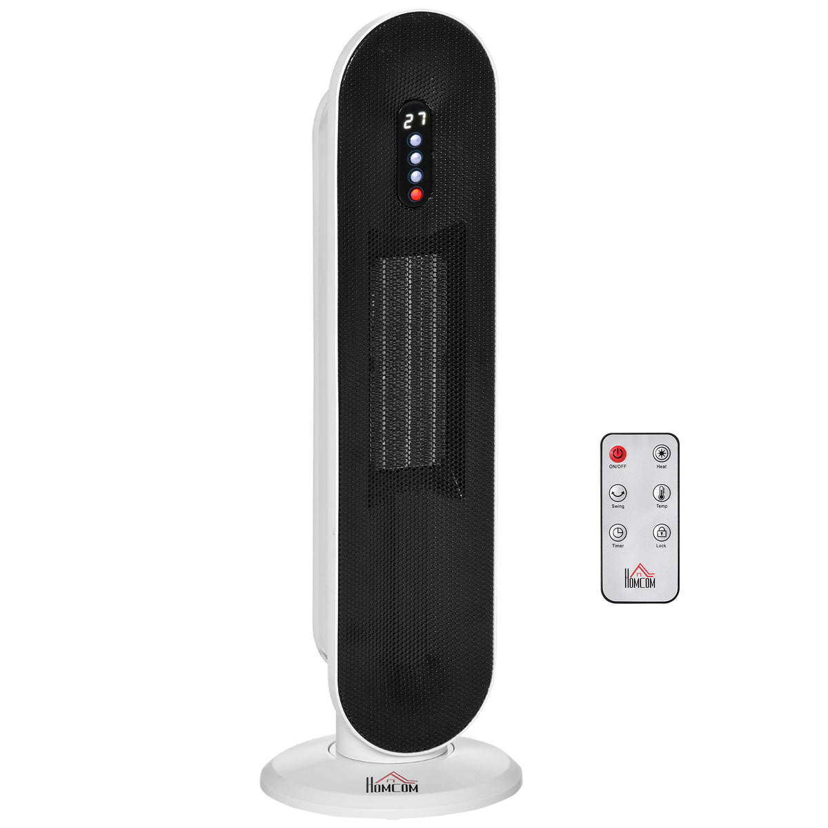 Fan heater 24h timer 2000W 2 modes oscillation metal white + black