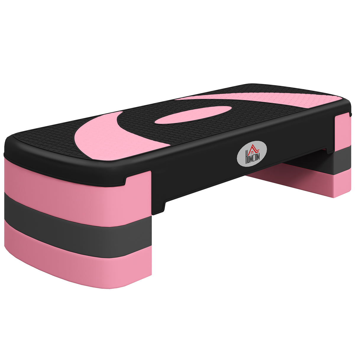 Aerobic stepper, height-adjustable, 80 x 31 x 10/15/20 cm, up to 150 kg, black/pink/grey