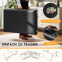 Height-adjustable massage table, wooden frame, foldable massage bed, foam padding, black (6)
