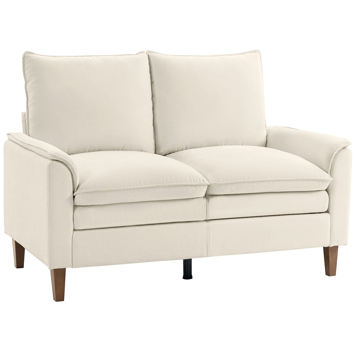 146 cm two-seater sofa, chenille sofa with double-layer cushioning, feather cushions, deep seat, high backrest