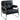 Armchair lounge chair with wide seat, armrests, steel legs, made of faux leather for living room, bedroom, black