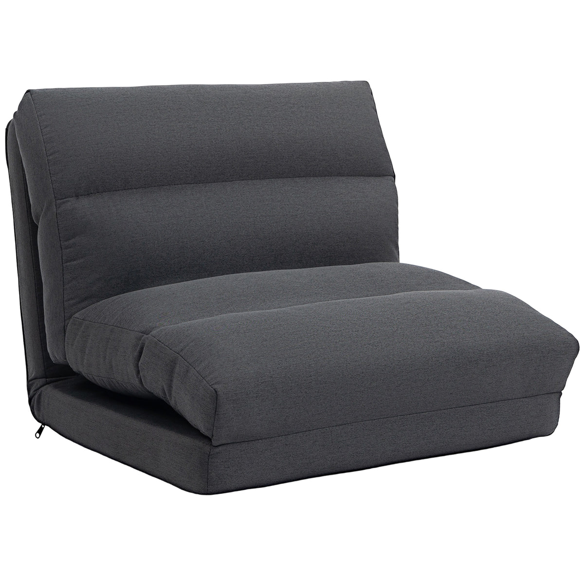 Bean bag with bed function, adjustable backrest, foldable, up to 120kg, 70 x 72 x 56 cm, dark grey