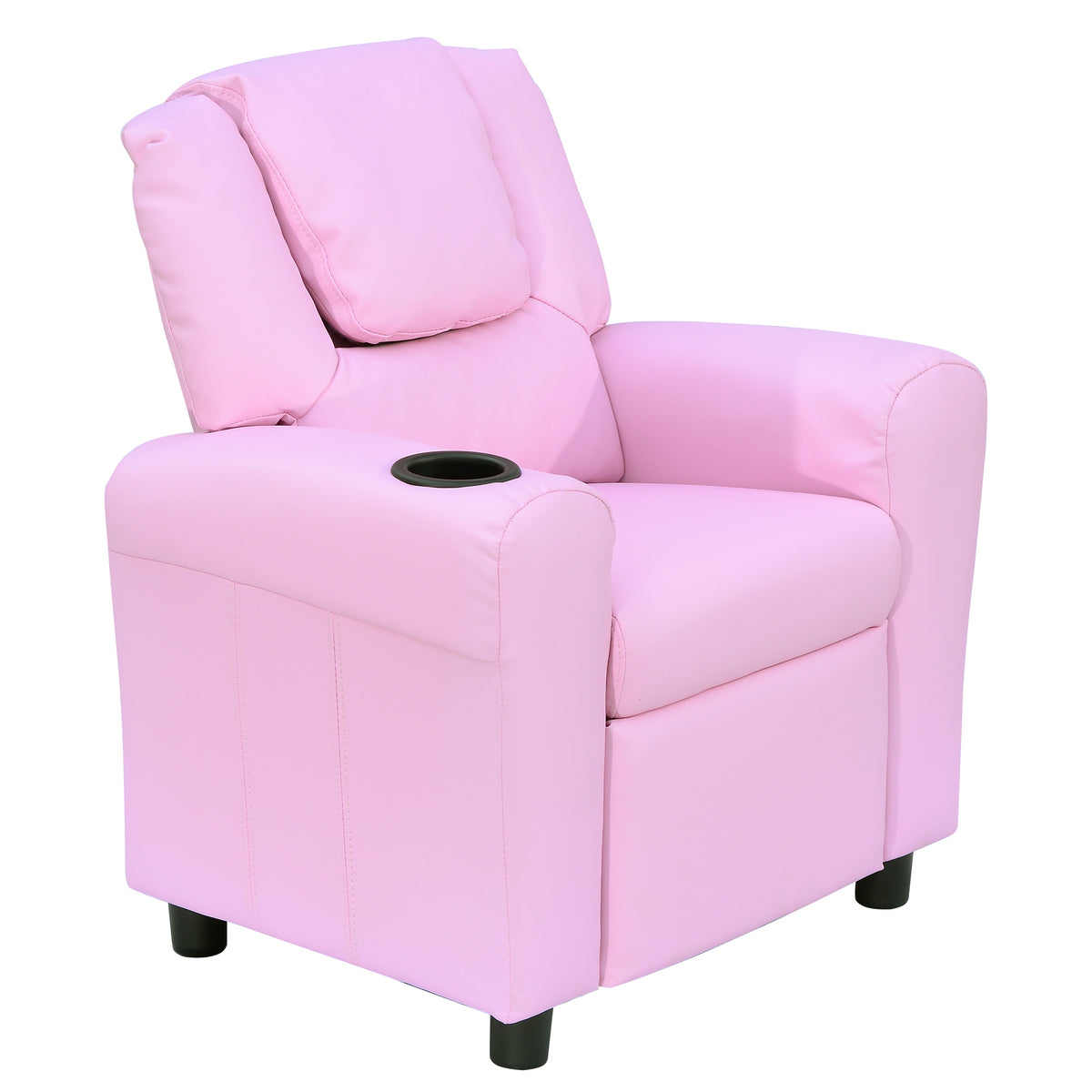 Kids Sofa Children's Armchair with Footrest Armrest Cup Holders Adjustable Backrest Recliner Kids Couch Relax