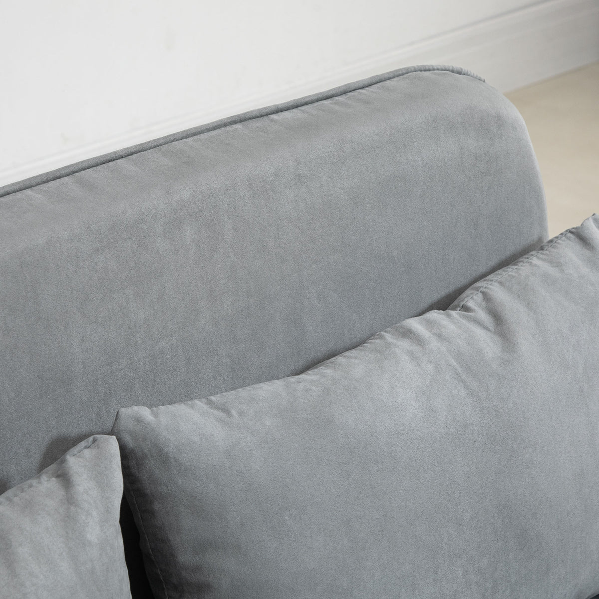 Sofa bed, double sofa, guest bed, including 2 cushions, gray (9)