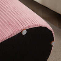 Bench, storage bench, upholstered bench, ottoman, retro design, velvet look, 81 cm x 40 cm x 41 cm, old rose (9)