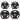 4-piece weight plate set for training, gym, home workout, strength training, 2 x 10 kg and 2 x 5 kg, black