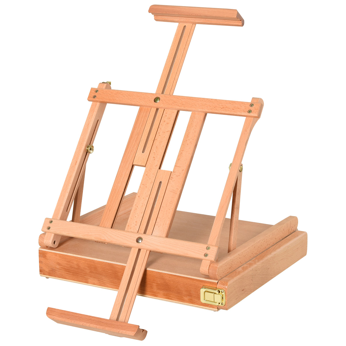 Tabletop easel, angle-adjustable easel with handle, portable easel case for painting & drawing, foldable studio