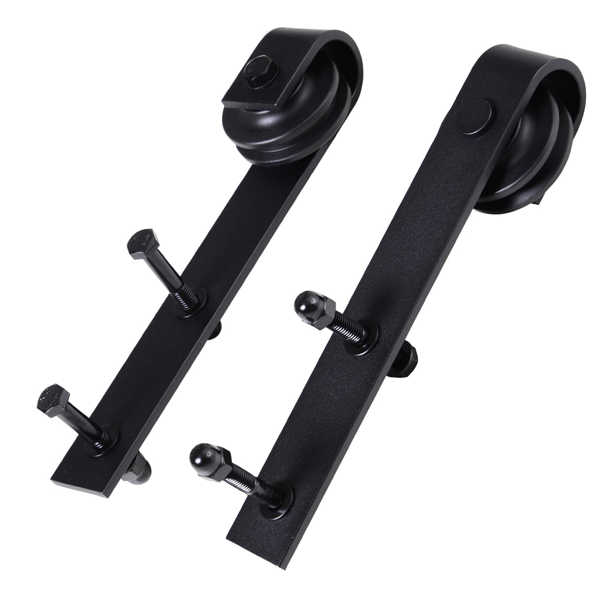 Sliding door track kit, up to 90 kg, carbon steel, 200 cm, black, tools included (9)