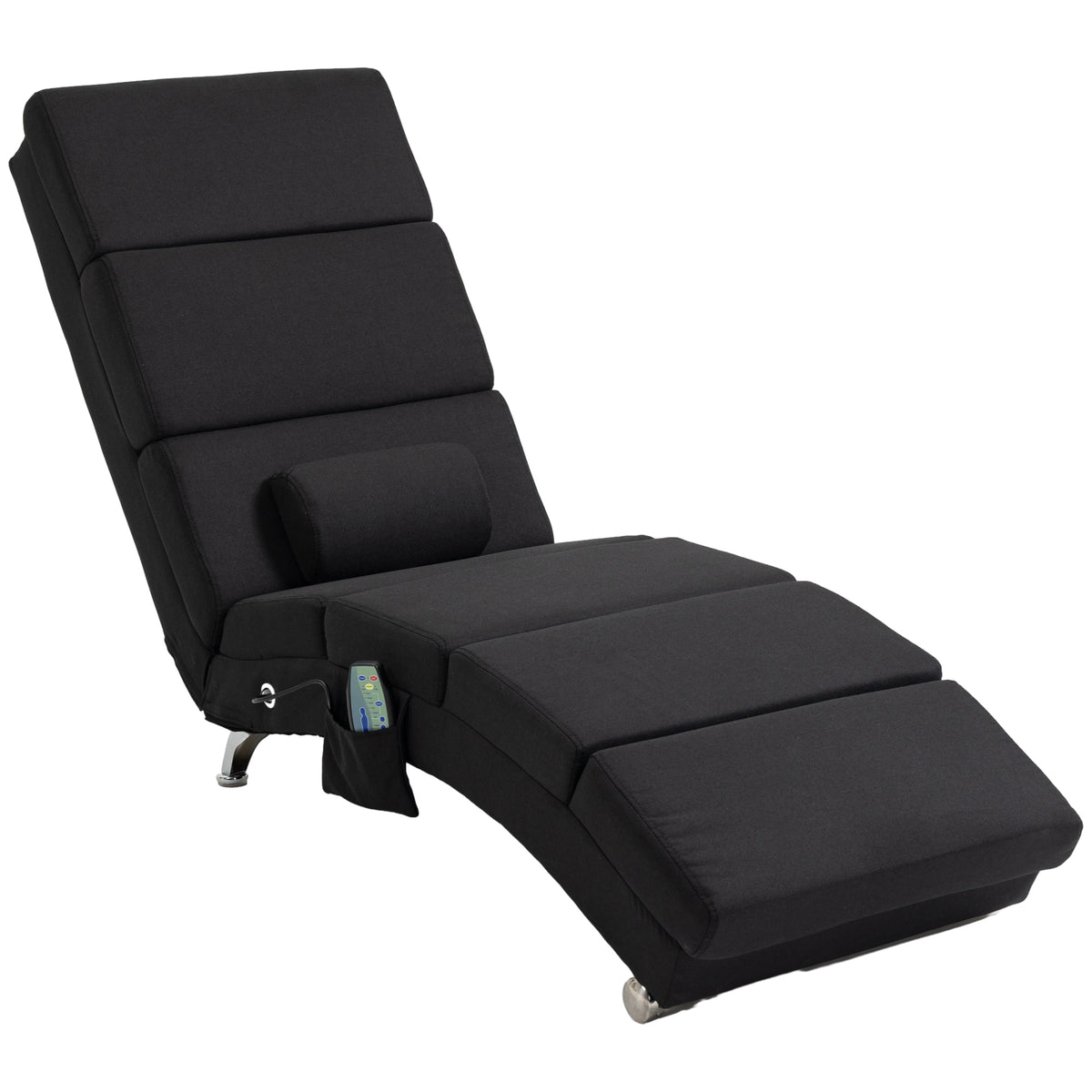 Massage chair, recliner, lounge chair with 8 vibration points, 5 modes, 56 x 168 x 84 cm, black