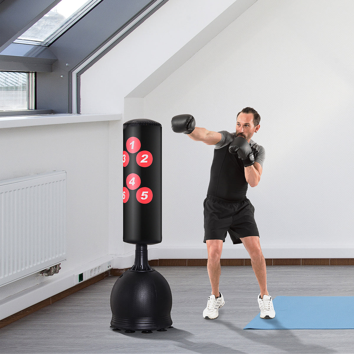 Standing Punching Bag 165cm Adult Freestanding Heavy Duty Punching Bag with Suction Cup Base Boxing Partner (2)