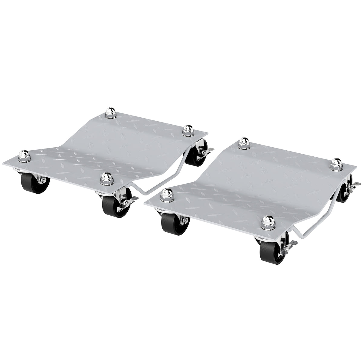 2-Piece Car Jacking Dollies, Tire Change Vehicle Dollies with 4 Casters for Cars, Grey, 40.5L x 30W x 13.5H cm