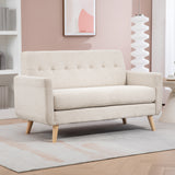 Two-seater sofa, comfortable, 134x71x82 cm, beige (10)