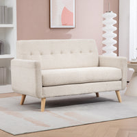 Two-seater sofa, comfortable, 134x71x82 cm, beige (10)
