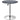 Bar table, height-adjustable, faux leather upholstery, vintage design, black + silver