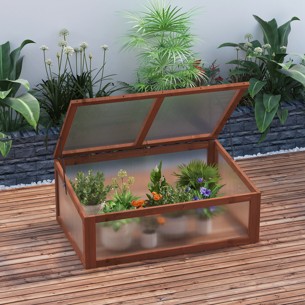 Mini greenhouse, small greenhouse for the garden, with PC panels, good light transmission, 100L x 65W x 40H cm (2)