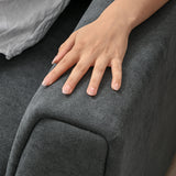 3-seater sofa with bed function, sofa bed with chaise longue, upholstered sofa, dark grey (9)