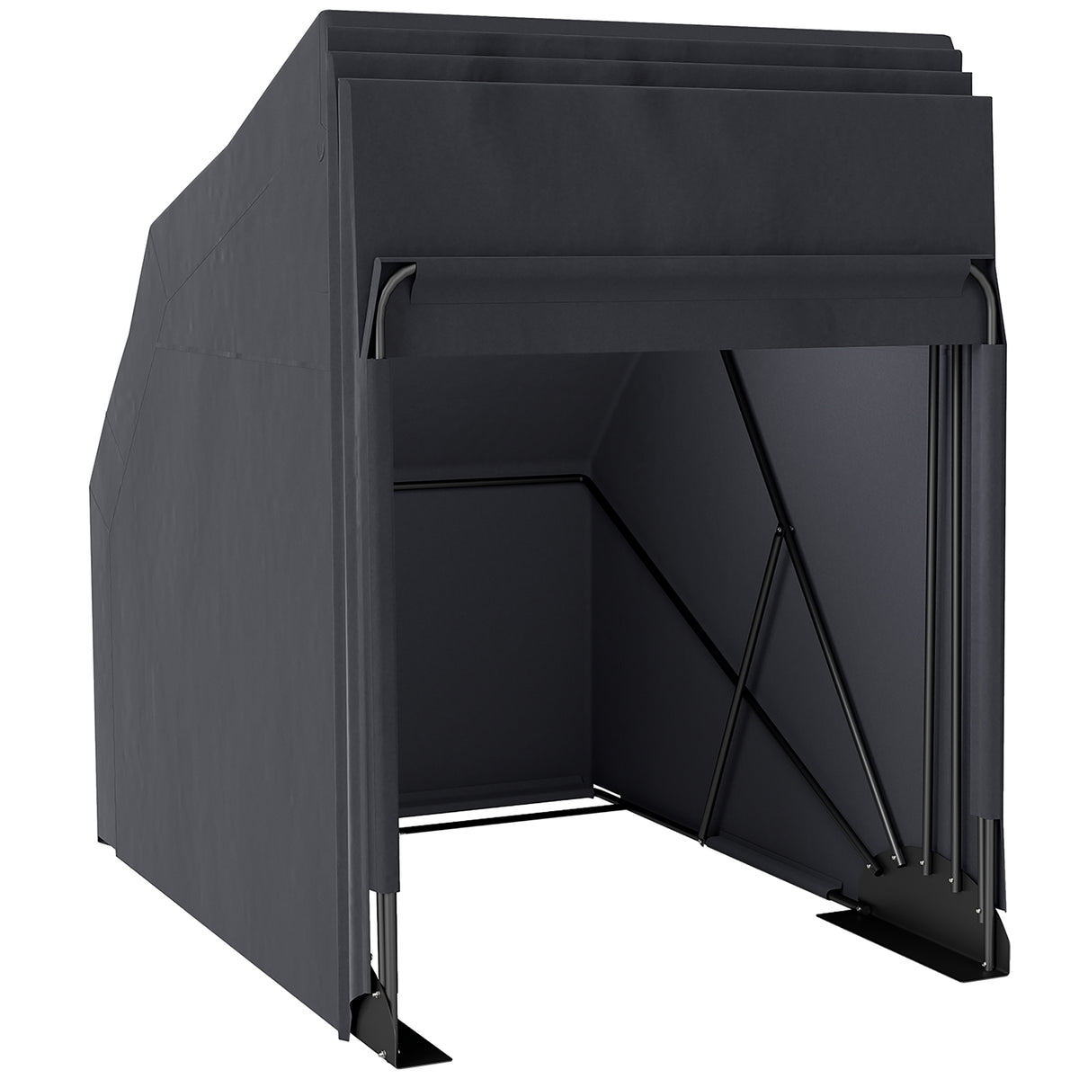 Motorcycle Cover Foldable Outdoor Motorcycle Cover Waterproof Winterproof XXL 345cmx135cmx191cm Black