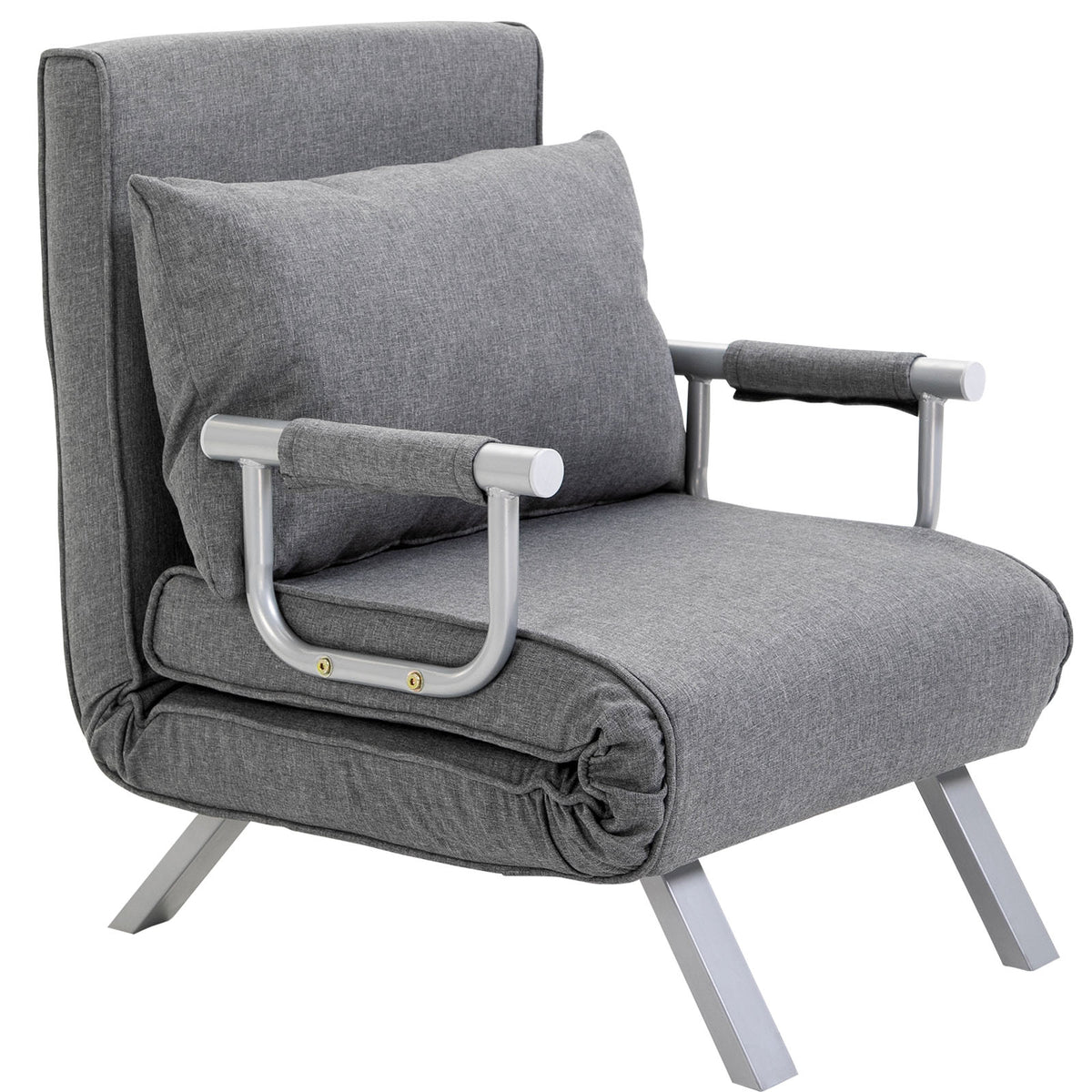 Recliner armchair, recliner, armchair, reclining function, guest bed, 65 cm x 69 cm x 80 cm, grey