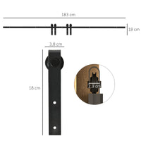 183 cm sliding door complete set, sliding door system with floor guide, sliding door track, rollers, and carbon (3)