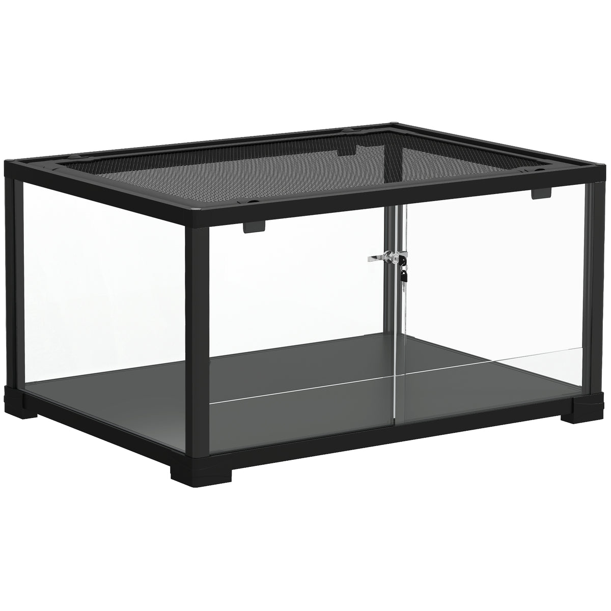 Reptile terrarium, 86-liter vivarium with sliding door, lockable, for lizards, insects, spiders, geckos, 60 x 45