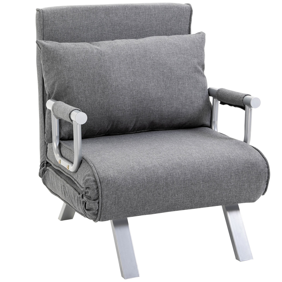 3-in-1 Folding Sleeper Chair, Sofa Bed with Bed Function, Adjustable Backrest, Pillow, Guest Bed in Linen Look