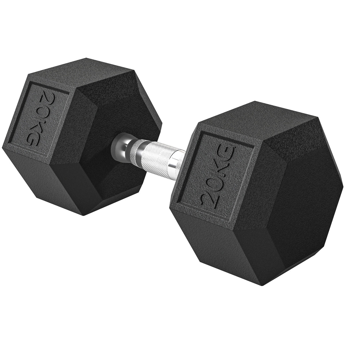 Dumbbells with knurled handle, cast iron dumbbell, 1 x 20kg, dumbbells for men and women, dumbbell for home, gym