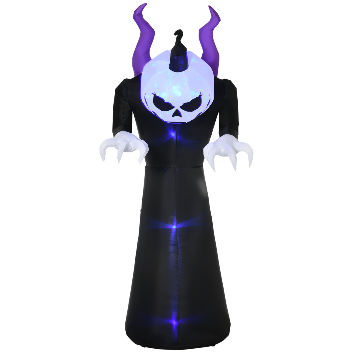 Inflatable ghost with pumpkin head Halloween decoration with blue flame effect 88 x 79 x 210cm