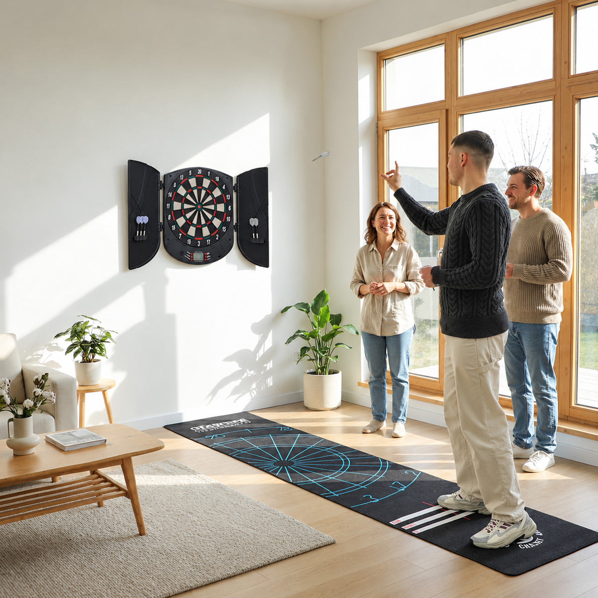 Electronic dartboard, battery-operated dartboard with English voice prompts, LED displays, 6 darts, 26 games (2)