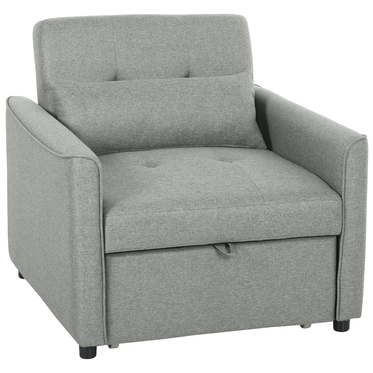 3-in-1 Sleeper Chair, Pull-out Sofa Bed Chair with Adjustable Backrest, Gray