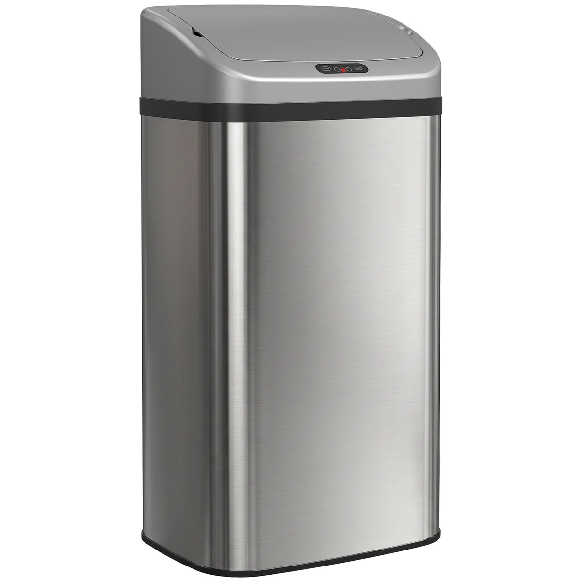 48 L sensor trash can for kitchen or office, automatic closing function, stainless steel, silver tone