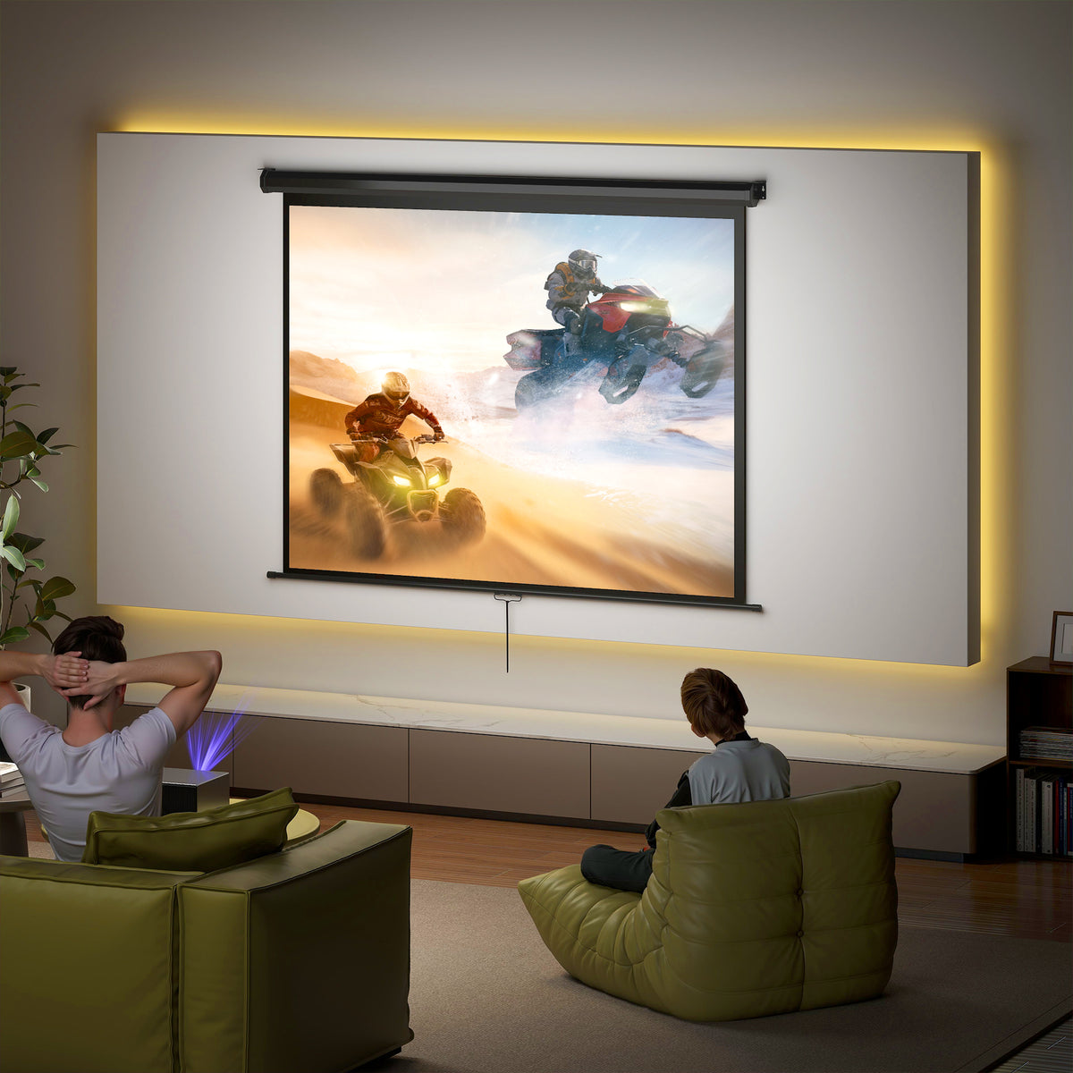 Projector screen 171 x 128 cm 84 inch 4:3 HD 4K projection screen plastic, metal home cinema (2)