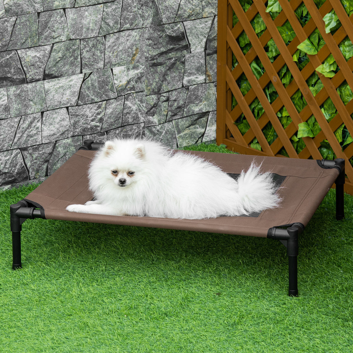 Outdoor Dog Cot, Elevated Dog Bed for Medium to Large Dogs, Sturdy Pet Cot with Washable Mesh, Cat Bed Pet Bed (2)