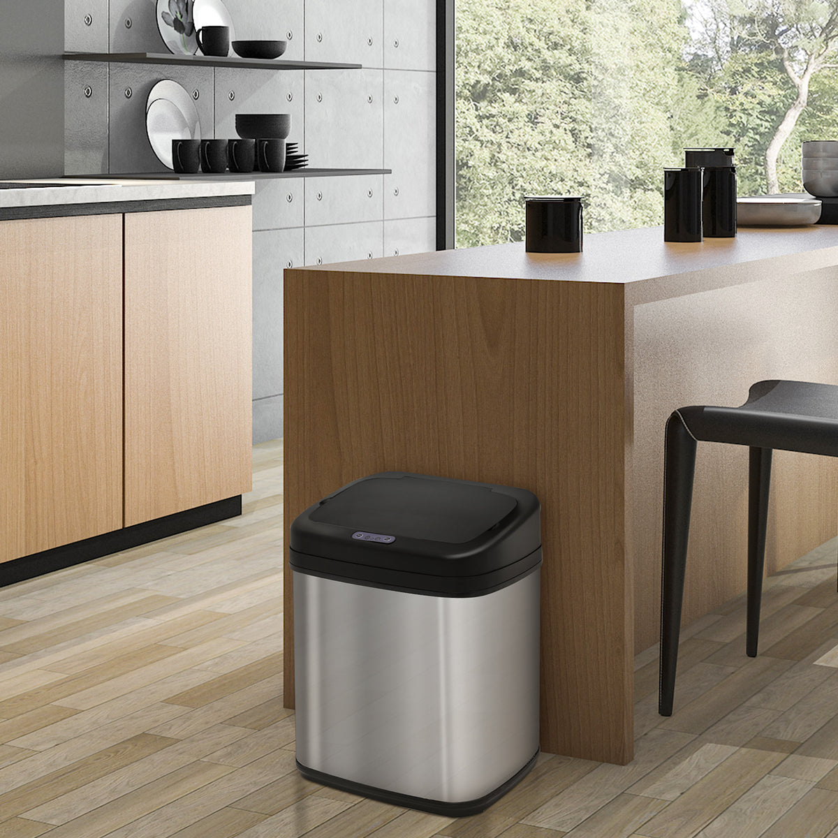 Sensor trash can 20L stainless steel automatic waste bin with motion sensor, inner bucket 33 x 25 x 42.5 cm (2)
