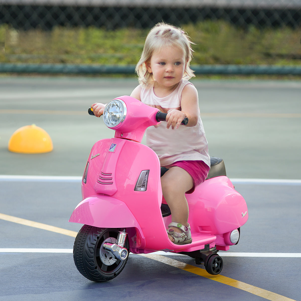 Kids' Electric Motorcycle, 6V Electric Motorcycle with Training Wheels, Headlight, Horn, 3km/h for 1.5-3 Years (2)