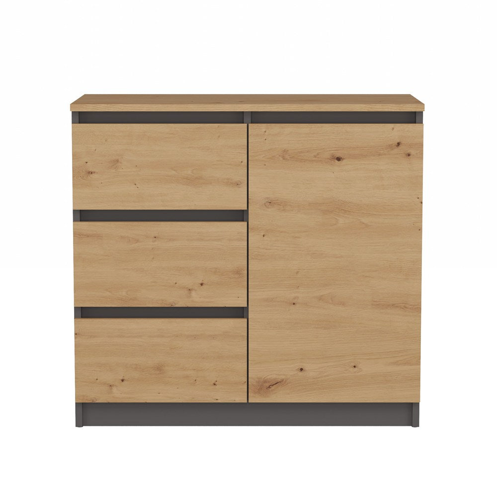 Kommode Malwa 1D3S/BA ANTHRAZIT EICHE ARTISAN – Produktabbildung 4