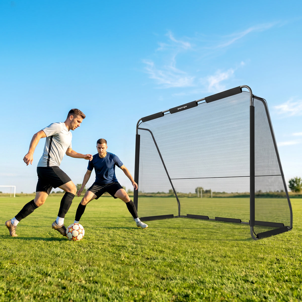 Large garden football goal 300 x 200 cm for teenagers & adults outdoor goal with tear-resistant net and rounded (2)