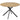 Round dining table for 4 people, industrial style kitchen table with steel legs, for dining room, kitchen, oak